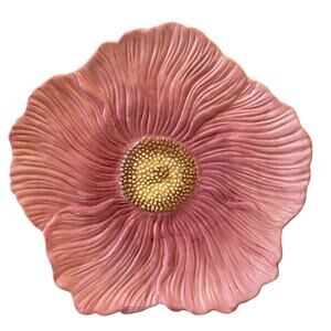 Maxcera Pink Floral Ceramic Dinner Plates 10in Set of 4 Spring New